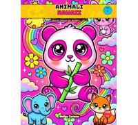 Libro da Colorare Animali Kawaii per Bambini 4-8 Anni: 50 Pagine Facili da Colorare -Animali Kawaii Adorabili, Attivita senza Schermo, Regalo Perfetto ... Carini per Prescuola e Scuola dell'Infanzia