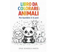 Libro da colorare:Animali: Stile Schizzo a Matita