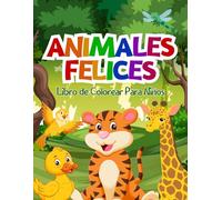 Libro de colorear de animales felices para niños
