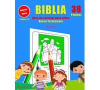 Libro de colorear para niños - Nuevo Testamento:: Colorea historias y aprende versículos bíblicos