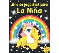 Libro de Pegatinas para la Niña: Cuaderno de Pegatinas para pegar y coleccionar con 1OO páginas en blanco de motivo Unicornios y Arcoíris - Gran regalo para niñas y niños