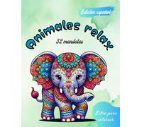 Libro para colorear de animales tipo mandala para adultos.