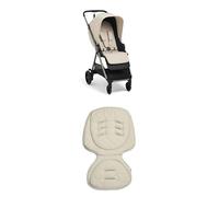 Libro Stroller Bundle with Quilted Memory Foam Liner, Lightweight Travel Stroller, Buggy, One Handed Fold, Compact Storage, Lie-Flat Seat, Newborn to 4 Years, Morell - Stone - 80x40cm