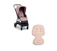 Libro Stroller Bundle with Quilted Memory Foam Liner, Lightweight Travel Stroller, Buggy, One Handed Fold, Compact Storage, Lie-Flat Seat, Newborn to 4 Years, Peony - Pink - 80x40cm