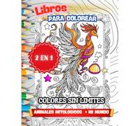 LIBROS PARA COLOREAR 2 EN 1: MUCHOS TEMAS DIVERTIDOS Y POPULARES PARA MEJORAR Y ESTIMULAR LA CREATIVIDAD, ANIMALES, FIGURAS, ELEMENTOS DE LA VIDA ... REGALAR EN FIESTAS, ACTIVIDADES ARTISTICAS.