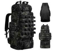 LibSkyln 70L/100L Hiking Backpack, Large Camping Backpack with Rain Cover, Waterptoof Military Tactical Backpack, Black Cp, L, Travel