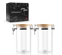 LIBWYS Airtight Coffee Jars - Set of 2, 2.5 L, Swing Top, Aroma-Proof Storage for Coffee Beans