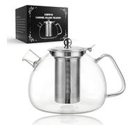 LIBWYS Teapot - 1500 ml with Removable Strainer, Heat-Resistant Borosilicate Glass, Brews Tea, Flower, Herbal and Tea Bags, Easy to Clean