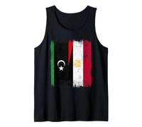 Libya Egypt Half Flag Libyan Egyptian Heritage Tank Top
