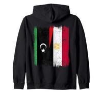 Libya Egypt Half Flag Libyan Egyptian Heritage Zip Hoodie