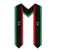 Libya Libyans Flag Graduation Stole Shawl Sash for Men Women Unisex Adult Double Sided Thickened V neck Scarf Class of 2025 Graduate Gift for Teachers Students