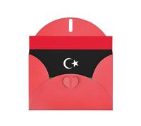 Libyan Flag Pearl Paper Holiday Greeting Card With Envelopes Weddings Party Birthday Invitations Wishes