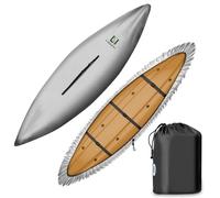 LIBZAKI 10.8-12ft Kayak Cover Accessories/Canoe Cover,Upgraded Thickened Waterproof & UV Protection Kayak Covers for Indoor/Outdoor Storage-M-Silver