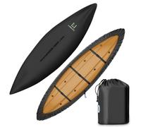 LIBZAKI 13.8-15ft Kayak Cover Accessories/Canoe Cover,Upgraded Thickened Waterproof & UV Protection Kayak Covers for Indoor/Outdoor Storage-XL-Black