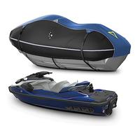 LIBZAKI Jet Ski Cover PWC Cover 1-2 Seats Heavy Duty Waterproof 600D UV Resistant Fits for Yamaha Sea-Doo Kawasaki up to 100~111" Blue/Black