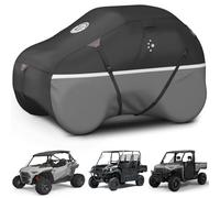 LIBZAKI UTV Cover,420D Heavy Duty Waterproof UTV Covers 2-3 Seater/4-6 Seater for Polaris Ranger RZR PRO XP 4 Yamaha Rhino Can-Am Defender Pioneer Kawasaki Mule Sxs Teryx Black/Gray-XL