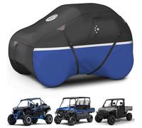 LIBZAKI UTV Cover,420D Waterproof UTV Covers 2-3 Seater/4-6 Seater Heavy Duty for Polaris Ranger RZR Yamaha Rhino Can-Am Commander Defender Maverick X3 Pioneer Kawasaki Mule Sxs Teryx Black/Blue