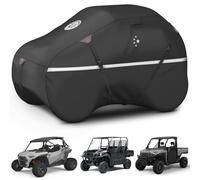 LIBZAKI UTV Cover,420D Waterproof UTV Covers 2-3 Seater/4-6 Seater Heavy Duty for Polaris Ranger RZR Yamaha Rhino Can-Am Commander Defender Maverick X3 Pioneer Kawasaki Mule Sxs Teryx Black