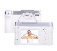 LICAEVEY 1080P 50MP Digital Camera with 2.4 Inch 180 Degree Flip Screen, Travel Camera with 16X Zoom, Multiple Style Filters, OTG Transfer, 700mAh Battery, Fast Charge Via Type C (White)