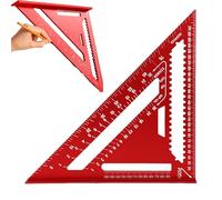 LICAEVEY 12 Inch Aluminum Rafter Square, Multi Functional Layout Tool with Etched Scales, Triangle Angle Protractor & Saw Guide for Woodworking
