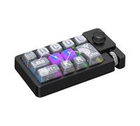 LICAEVEY 12 Key Keyboard RGB LED Backlight, Macro Programmable One Handed Gaming Keyboard with 2.4G Wireless BT Wired & Knob Scroll Wheel for Wins OS X