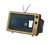 LICAEVEY 14 Inch Cell Phone Screen Magnifier, Retro TV Style 3D Portable Foldable Screen Amplifier with Eye Protection HD Acrylic Lens for Movie Video Game Universal Smartphones (Rose Gold)