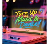 LICAEVEY 17In LED Drawing Board for Kids, RGB 7 Color Light Up Dry Erase Board with Stand & 7 Markers, Acrylic Tracing Pad for School Home Office