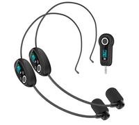 LICAEVEY 2.4G Wireless Headset Microphone for Fitness Teaching Tour Guide Voice Amp Speaker, UHF Head Worn Ear Handheld Mic with 3.5mm 6.35mm Plug (1-to-2)