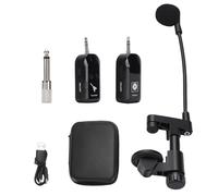 LICAEVEY 2.4G Wireless Instrument Microphone, Clip-On Condenser Mic, 30m Range Wireless Violin Cello Guitar Mic for Live Stage Performance, Band Practice Outdoor Events