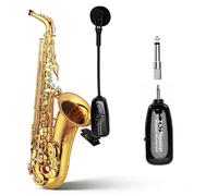 LICAEVEY 2.4G Wireless Saxophone Mic System, 360 Directional Pickup Clip On Instrument Transmitter Receiver for Trumpet Trombone Flute Stage Band