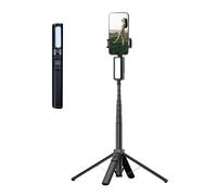 LICAEVEY 4 Leg Selfie Stick Tripod for Live Streaming Video Recording, Portable Extendable 31 to 150cm Aluminum Alloy Stand with 27 LED Fill Light and Remote