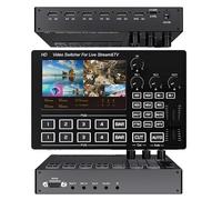LICAEVEY 4K HDMI Video Switcher, 4 Channel Live Stream Switcher with 5.5" Screen & PTZ Control, Multi Camera Mixer for Streaming Content Creators (GB Plug 1500w)