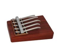 LICAEVEY 5 Key Mini Kalimba Thumb Piano, Solid Acacia Wood Finger Piano with Safe Rounded Edges, Portable Small Kalimba for Kids Beginners, Early Childhood Music Learning, Travel (Red)
