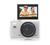 LICAEVEY 5K Digital Camera for Photography, 75MP WiFi Vlogging Camera for YouTube with 3" 180° Flip Screen, 18X Digital Zoom Autofocus Video Camara for Travel, Beginners (White)