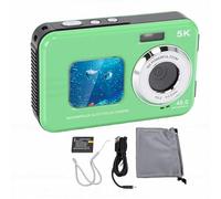 LICAEVEY 5K Underwater Camera, 48MP Autofocus Dual Screen Water Proof Digital Camera with 32GB Card for Snorkeling Swimming Diving (Green)