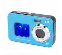 LICAEVEY 5K Underwater Camera, 48MP Autofocus Dual Screen wster proof Digital Camera with 32GB Card, Fill Light for Snorkeling Swimming Diving (Blue)