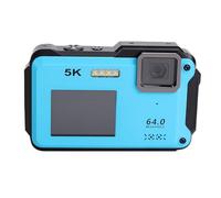 LICAEVEY 5K Underwater Digital Camera, 64MP 16X Zoom Dual Screen Water Proof Snorkeling Camera, 5m Depth for Snorkeling Swimming Surfing Selfie Recording