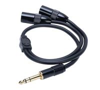 LICAEVEY 6.35mm Male Plug to Double XLR Cable, Stereo Unbalanced Audible Converter Y Splitter Cord for Microphones DV Cameras