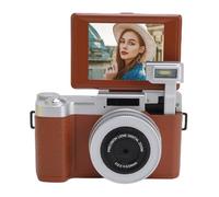 LICAEVEY 64MP 4K Digital Camera, Autofocus Vlog Camera with 2.8 Inch Flip Screen and 16 Filters,180 °Flip Screen Travel Camara for Photography Live Streaming (Brown)