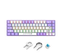 LICAEVEY 68 Keys Mechanical Gaming Keyboard, Blue Switch Wired Keyboard with 17 LED Backlit, Compact 60% Portable for PC Gaming and Office Use (Blue Switch - Purple White)