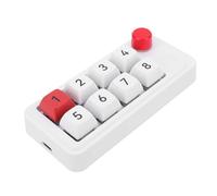 LICAEVEY 8 Key Mechanical Gaming Keyboard, USB C Wired Numeric Keypad, One Handed Macro Programmable Keyboard Portable RGB Backlight Game Keyboard with Knob Control for Lapotop, Working, (White)