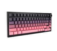 LICAEVEY 81 Key 75% Mechanical Keyboard, Wireless Bluetooth 2.4GHz USB C Hot Swappable Gasket Structure RGB Backlit 16 Million Colors, with Multifunctional Knob for Wins (Black and Pink)