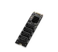 LICAEVEY ASM1166 M.2 NVMe to SATA 3.0 Adapter Card, 4 Port PCIe 3.0 Expansion Card for SSDs | HDDs, M+B Key Support, Smart LED Indicator, Wide Compatibility