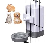 LICAEVEY Automatic Pet Water Dispenser, Hanging 1.5L with Dry Mouth Design, Cage Mounted Water Bottle for Continuous Clean Drinking (Grey)