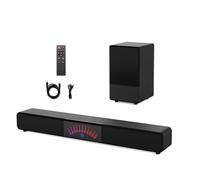 LICAEVEY Bluetooth 6.3 Speaker 60W Home Theater System, 2.1 Surround Sound Soundbar with Wireless Subwoofer, Remote Control for TV Gaming Music (UK Plug)