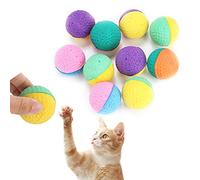 LICAEVEY Cat Play Toy Latex Balls, 10pcs Colorful Kitten Balls for Indoor Cats, Interactive Soft Non Pet Toys for Batting Chasing, Bouncy for Solo Play