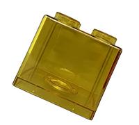 LICAEVEY Clear Money Saving Bank Building Block Design Rectangular Transparent Coin Saving Box for Kids Boys Girls Eonal Toy (8.9x8.9x9.2cm / 3.5x3.5x3.6in)