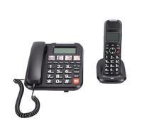 LICAEVEY Corded Cordless Phone, Full Duplex Handsfree Call Backlit Screen Keyboard Caller ID Call Waiting Volume Control Home Phone, Expandable Up to 5 Handsets (UK Plug)