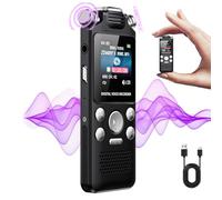 LICAEVEY Digital Voice Recorder, 96GB Memory, Voice Activated Recording, Noise Reduction 1536kbps Clear Stereo for Lectures Meetings Interviews
