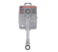LICAEVEY Double Flex Head Wrench Set, Ratcheting Wrench with 14-19mm Replacement Heads, 72 Tooth Cr V Steel Box End for Automotive Repair, High Torsion, Tight Space